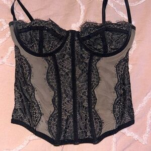 Black lace urban outfitters corset